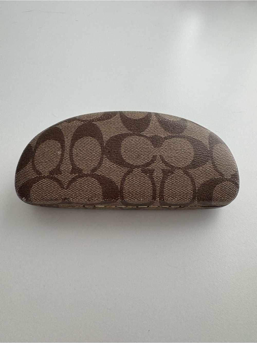 Coach Brown Signature Pattern Eyeglass Case